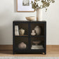 Millie Small Cabinet - Drifted Matte Black Veneer