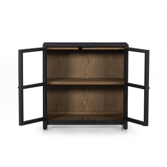 Millie Small Cabinet - Drifted Matte Black Veneer