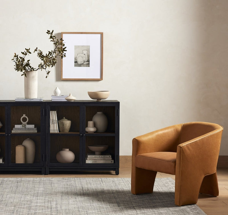 Millie Small Cabinet - Drifted Matte Black Veneer