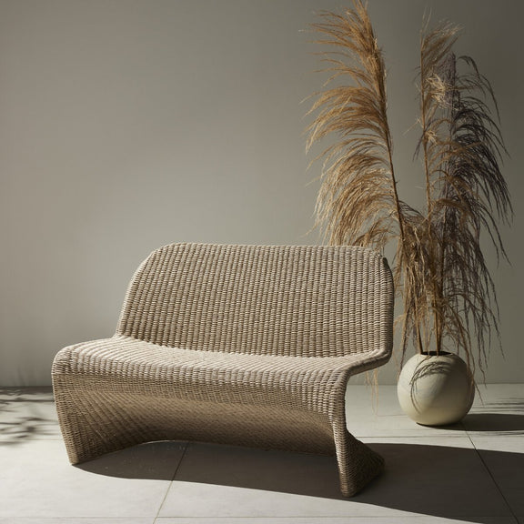 Portia Outdoor Dining Bench - White