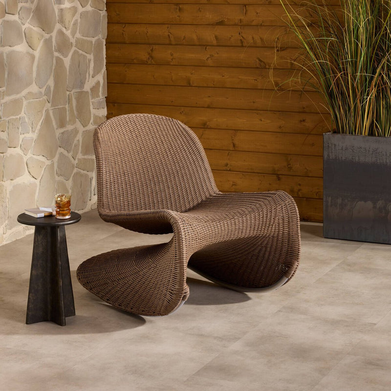 Portia Outdoor Rocking Chair - Tanned Weave