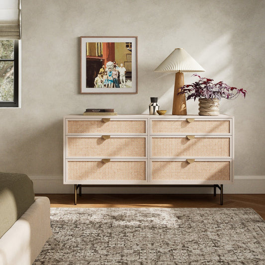 Luella 6 Drawer Dresser - Matte Alabaster