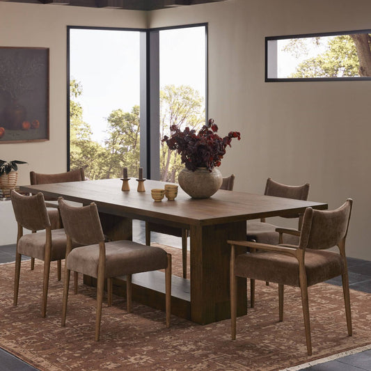 Perrin Dining Table 93" - Rustic Fawn Veneer