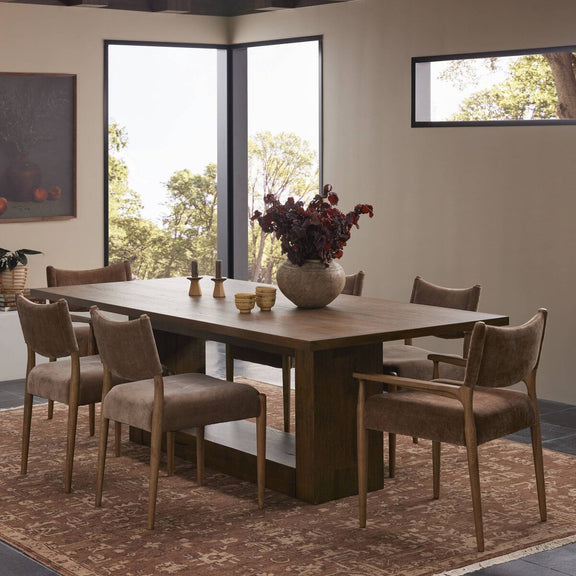 Perrin Dining Table 93" - Rustic Fawn Veneer