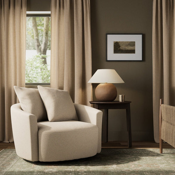 Chloe Swivel Chair - Crypton Nomad Snow