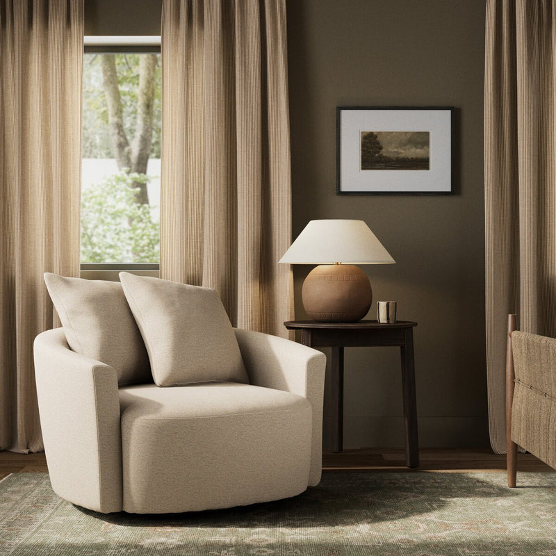 Chloe Swivel Chair - Crypton Nomad Snow
