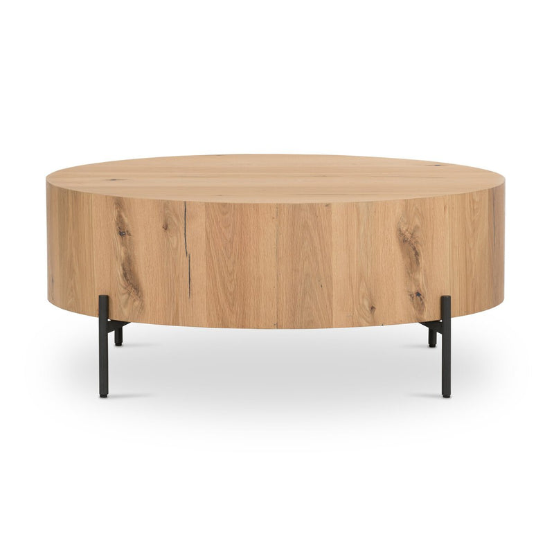 Eaton Drum Coffee Table - Light Oak Resin