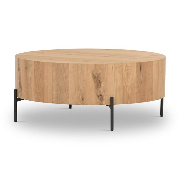 Eaton Drum Coffee Table - Light Oak Resin