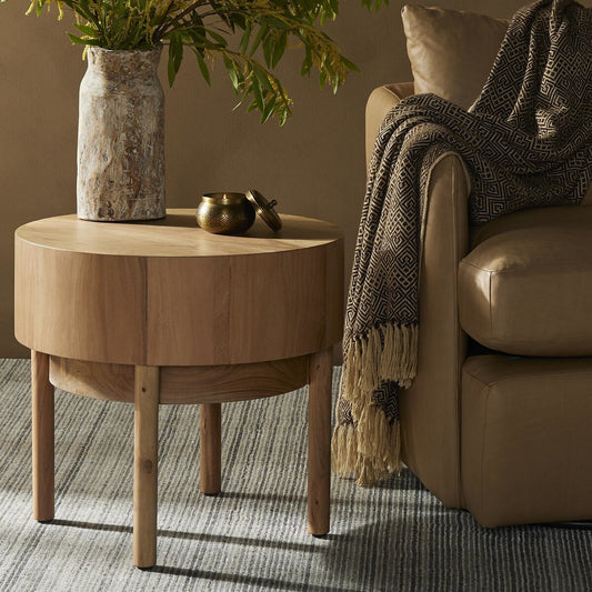 Atmore End Table - Natural Acacia Veneer