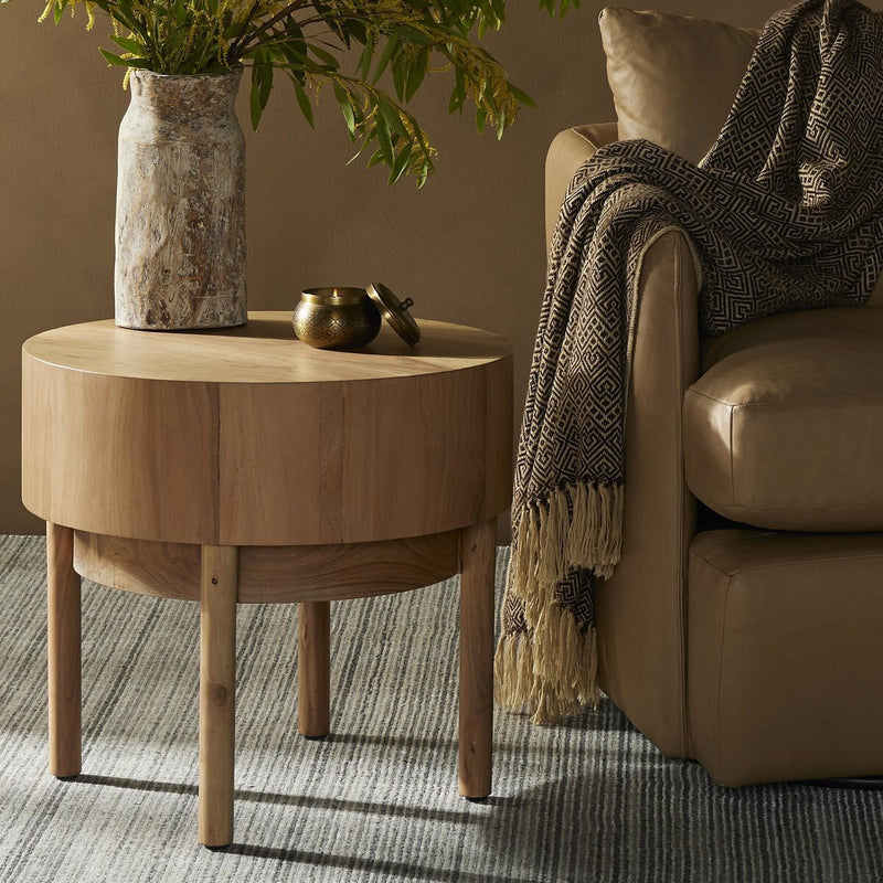 Atmore End Table - Natural Acacia Veneer