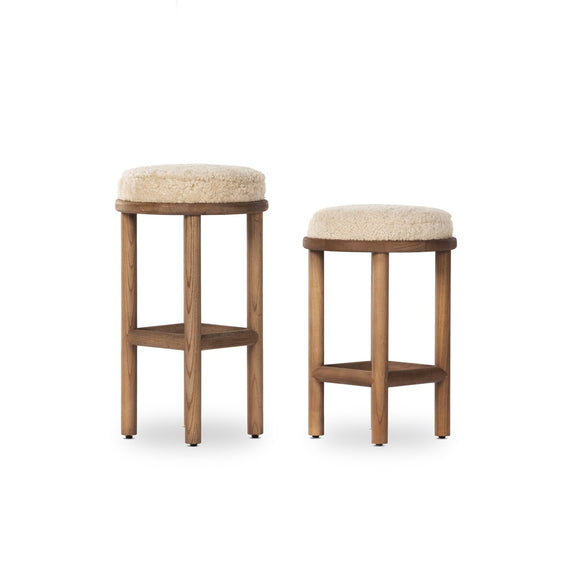 Saldino Bar + Counter Stool - Beige Shearling