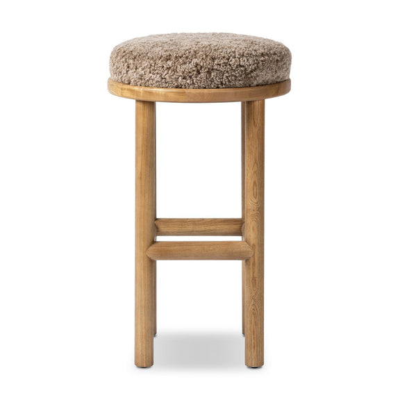 Saldino Bar + Counter Stool - Taupe Shearling