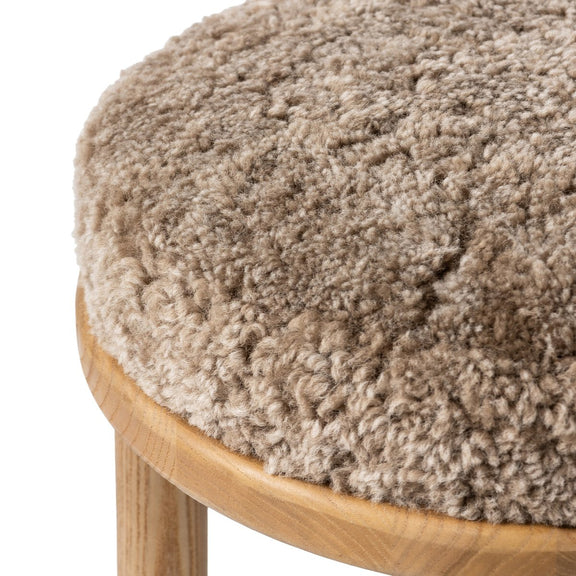 Saldino Bar + Counter Stool - Taupe Shearling