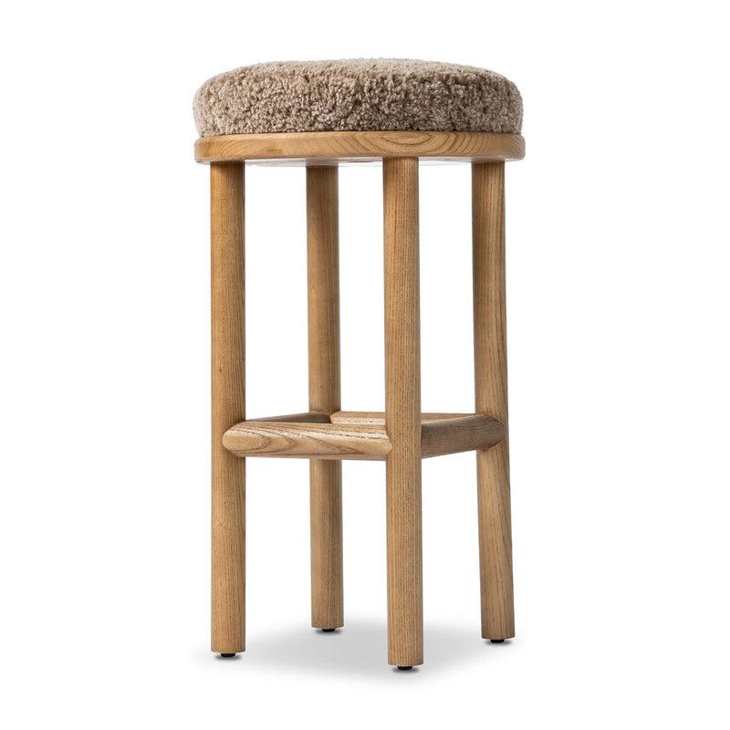 Saldino Bar + Counter Stool - Taupe Shearling