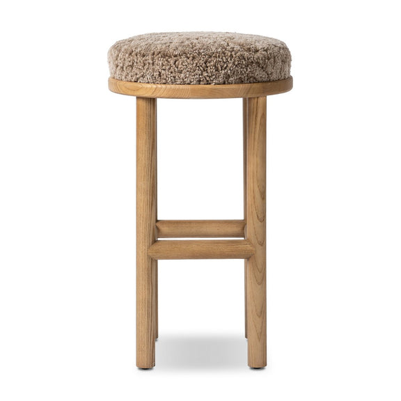 Saldino Bar + Counter Stool - Taupe Shearling