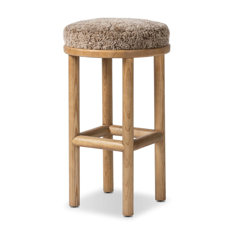 Saldino Bar + Counter Stool - Taupe Shearling