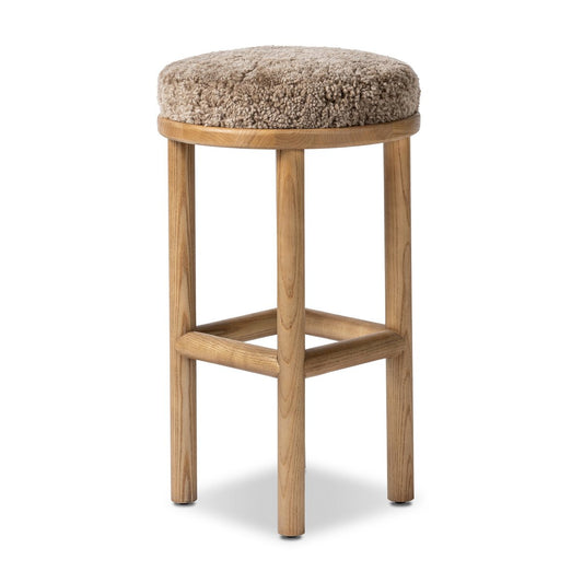 Saldino Bar + Counter Stool - Taupe Shearling