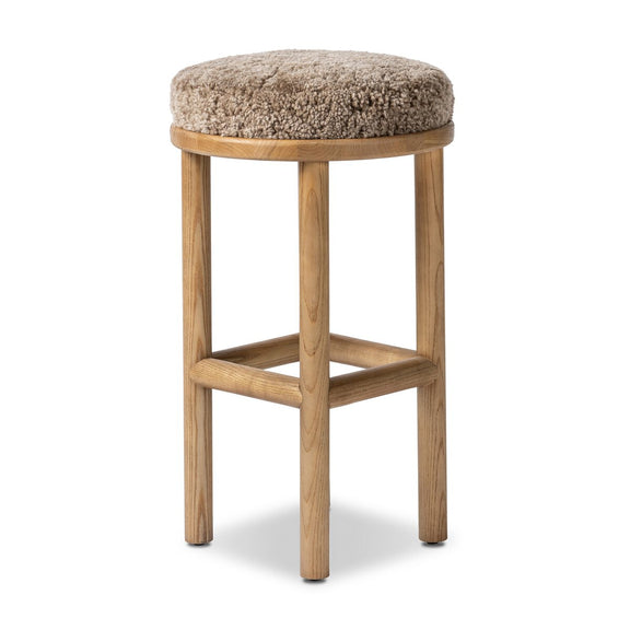 Saldino Bar + Counter Stool - Taupe Shearling