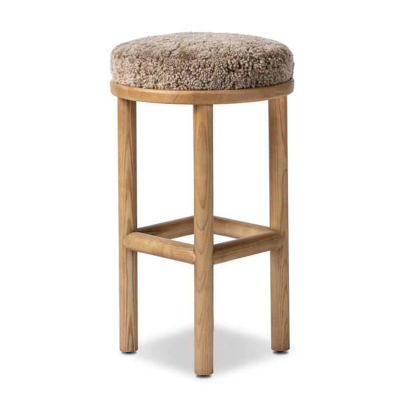 Saldino Bar + Counter Stool - Taupe Shearling