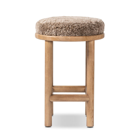 Saldino Bar + Counter Stool - Taupe Shearling