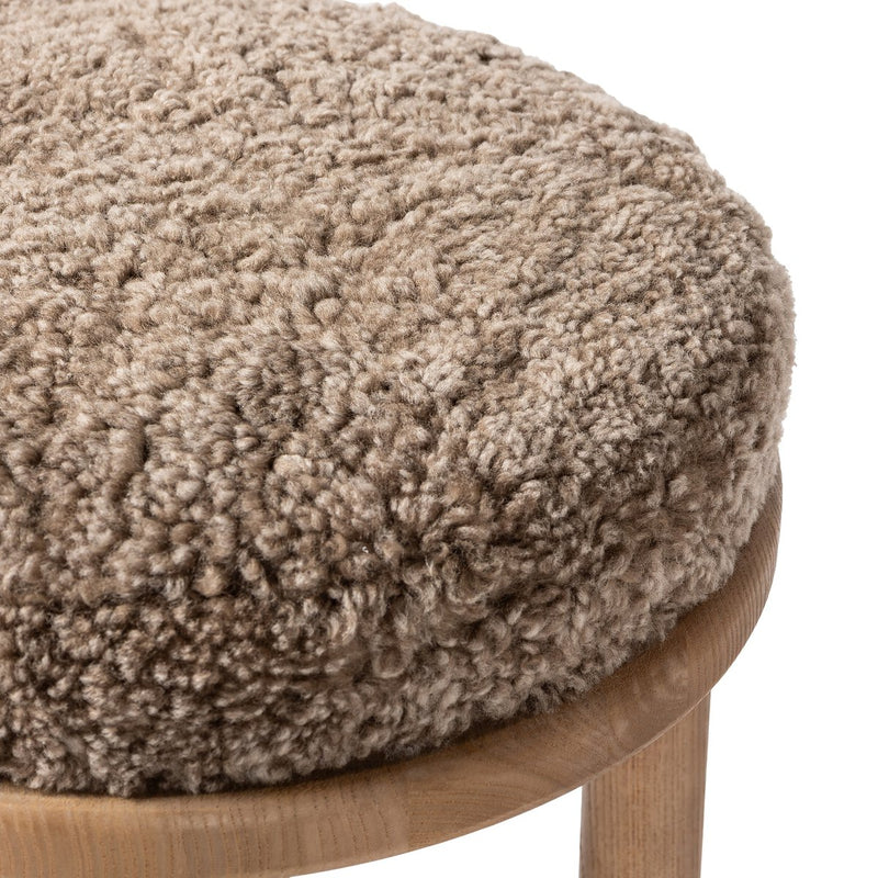 Saldino Bar + Counter Stool - Taupe Shearling