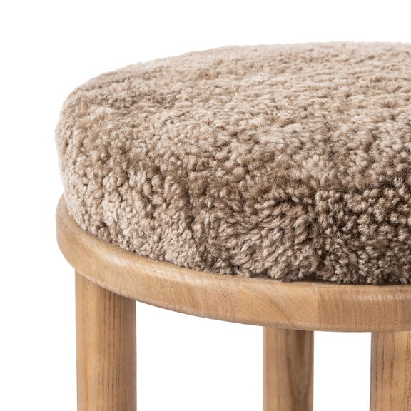 Saldino Bar + Counter Stool - Taupe Shearling