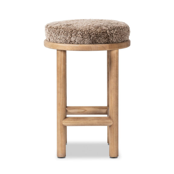 Saldino Bar + Counter Stool - Taupe Shearling
