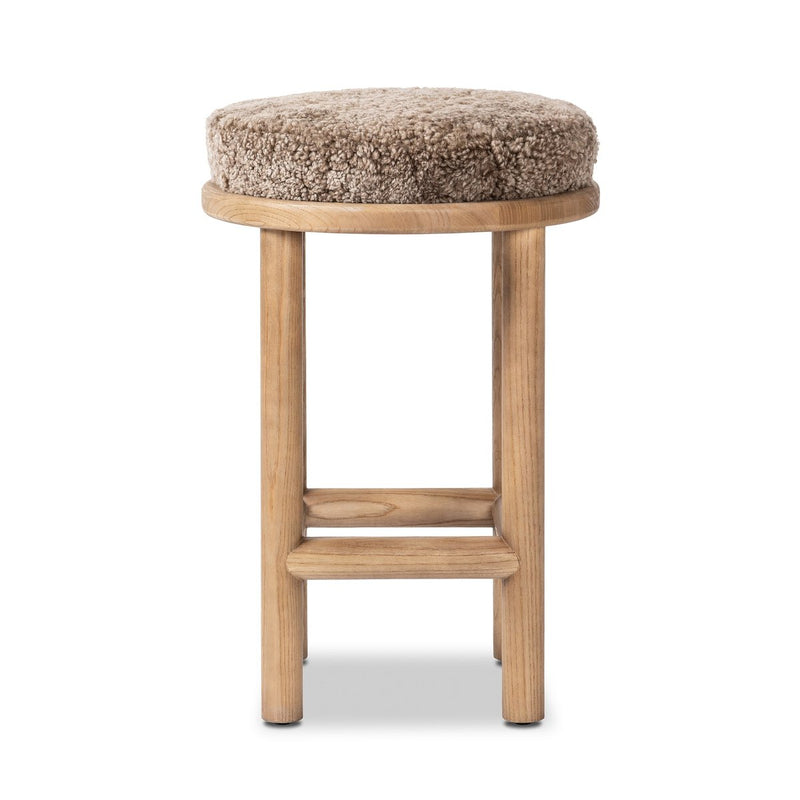 Saldino Bar + Counter Stool - Taupe Shearling