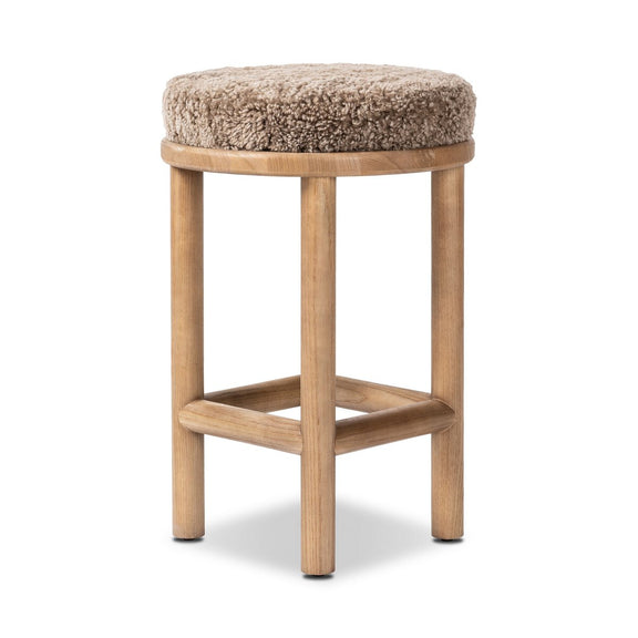 Saldino Bar + Counter Stool - Taupe Shearling