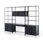 Trey Modular Wall Desk With 2 Bookcases - Black