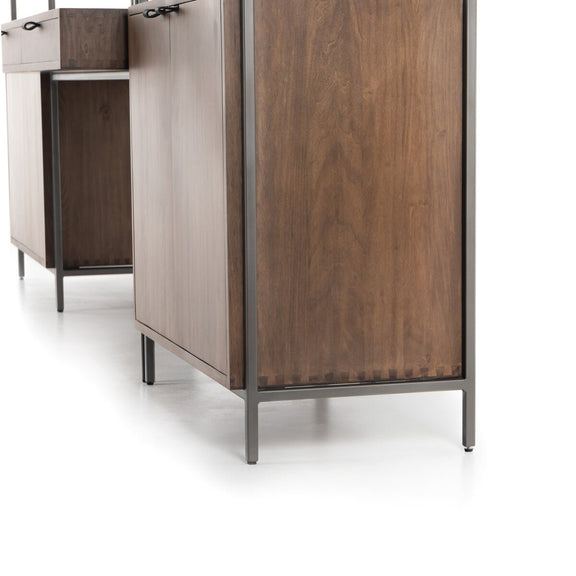 Trey Modular Wall Desk With 2 Bookcases - Auburn