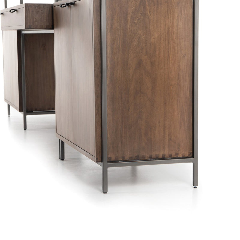 Trey Modular Wall Desk With 2 Bookcases - Auburn