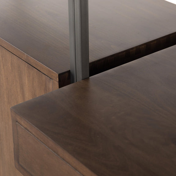 Trey Modular Wall Desk With 2 Bookcases - Auburn