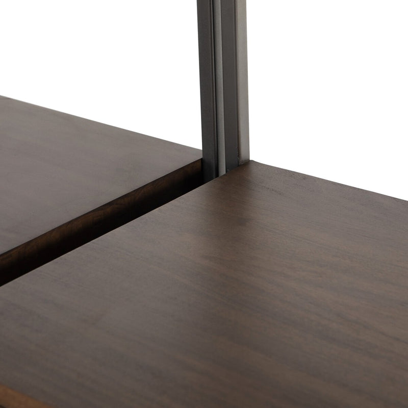 Trey Modular Wall Desk With 2 Bookcases - Auburn