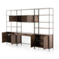 Trey Modular Wall Desk With 2 Bookcases - Auburn