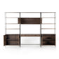 Trey Modular Wall Desk With 2 Bookcases - Auburn