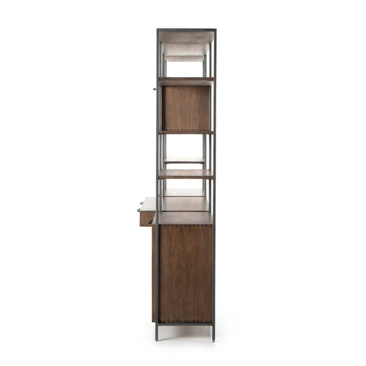 Trey Modular Wall Desk With 2 Bookcases - Auburn