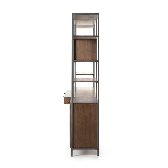 Trey Modular Wall Desk With 2 Bookcases - Auburn