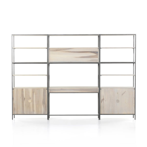 Trey Modular Wall Desk With 2 Bookcases - Dove Poplar