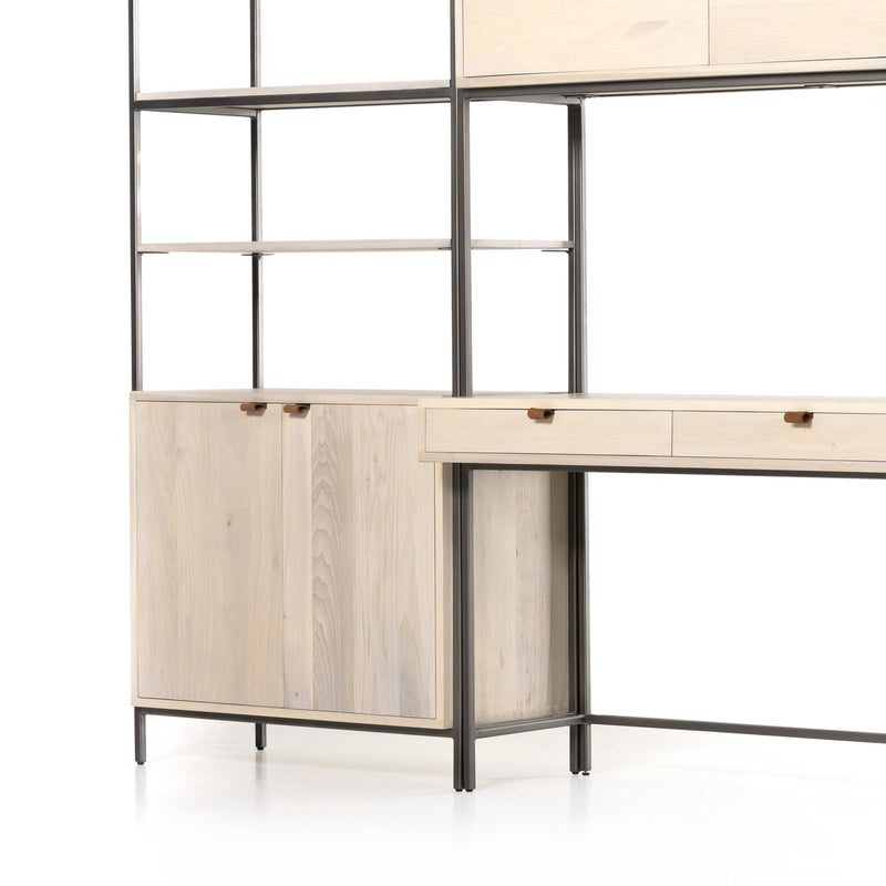 Trey Modular Wall Desk With 2 Bookcases - Dove Poplar