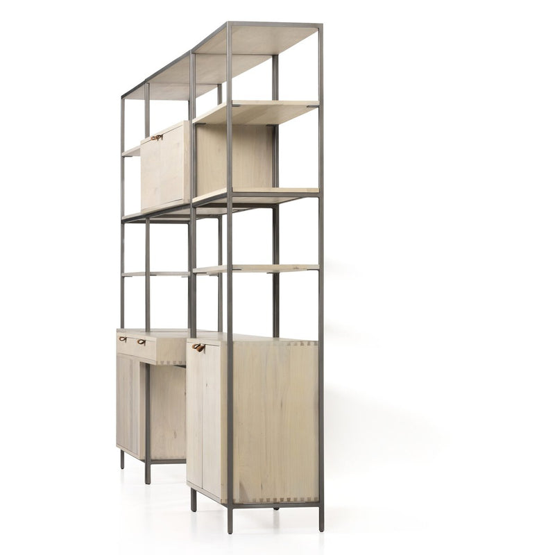 Trey Modular Wall Desk With 2 Bookcases - Dove Poplar