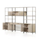 Trey Modular Wall Desk With 2 Bookcases - Dove Poplar