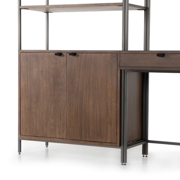 Trey Modular Wall Desk With 1 Bookcase - Auburn