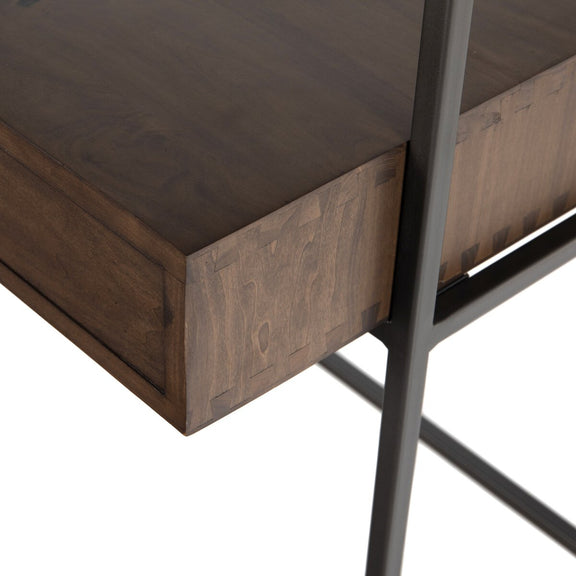 Trey Modular Wall Desk With 1 Bookcase - Auburn