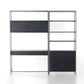 Trey Modular Wall Desk With 1 Bookcase - Black