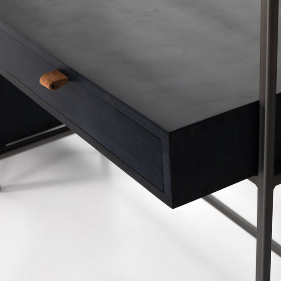 Trey Modular Wall Desk With 1 Bookcase - Black