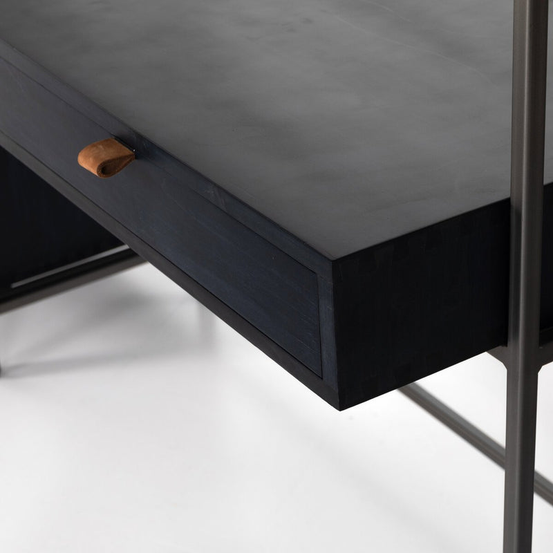 Trey Modular Wall Desk With 1 Bookcase - Black