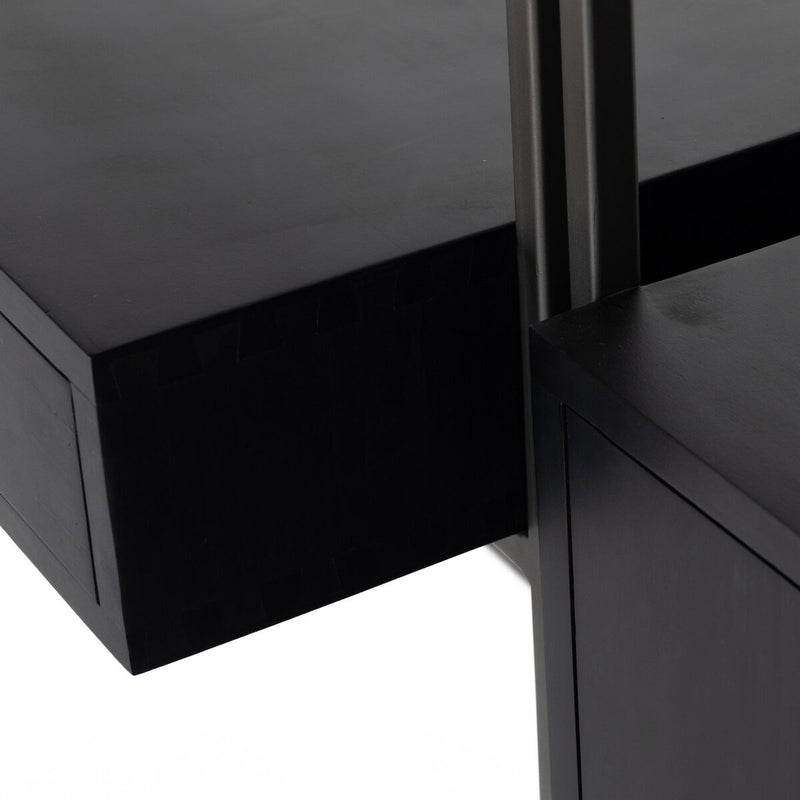 Trey Modular Wall Desk With 1 Bookcase - Black