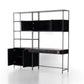 Trey Modular Wall Desk With 1 Bookcase - Black