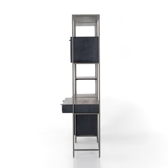 Trey Modular Wall Desk With 1 Bookcase - Black
